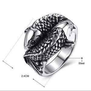 Unique Men’s Koi Fish Sterling Silver Ring